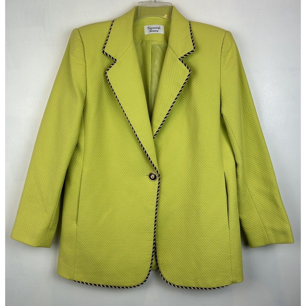 Blazer Womans XS Bright Green Jacket Oversized Academia Preppy Old Money